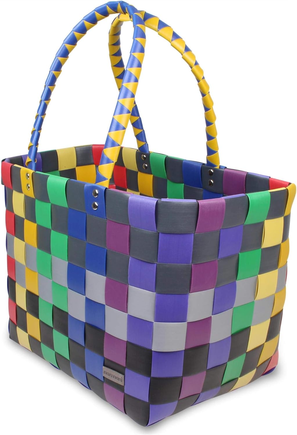 normani Einkaufskorb geflochten - wasserabweisend und robust Farbe Classic/Rainbow Classic / Rainbow