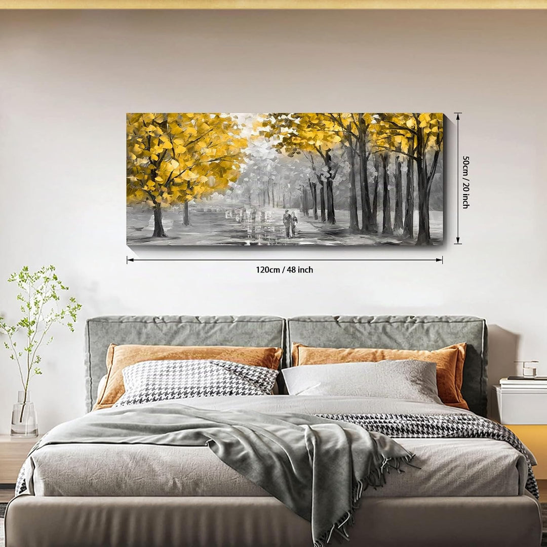 Mit Rahmen Grosses Leinwandbilder Bilder 120x50cm Abstrakt Herbstbaum bild auf leinwand Wandkunst Le