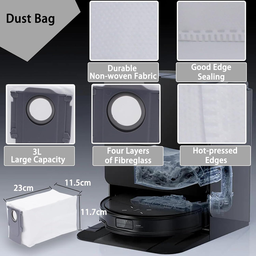 Zubehör für roborock Saros 10R Staubsauger, 1 Hauptbürsten, 4 HEPA-Filter, 6 Wischpads, 5 Staubbeute