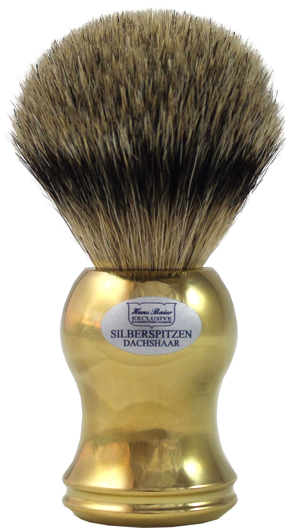 Hans Baier Exclusive Dachshaar Silberspitz Rasierpinsel Gold