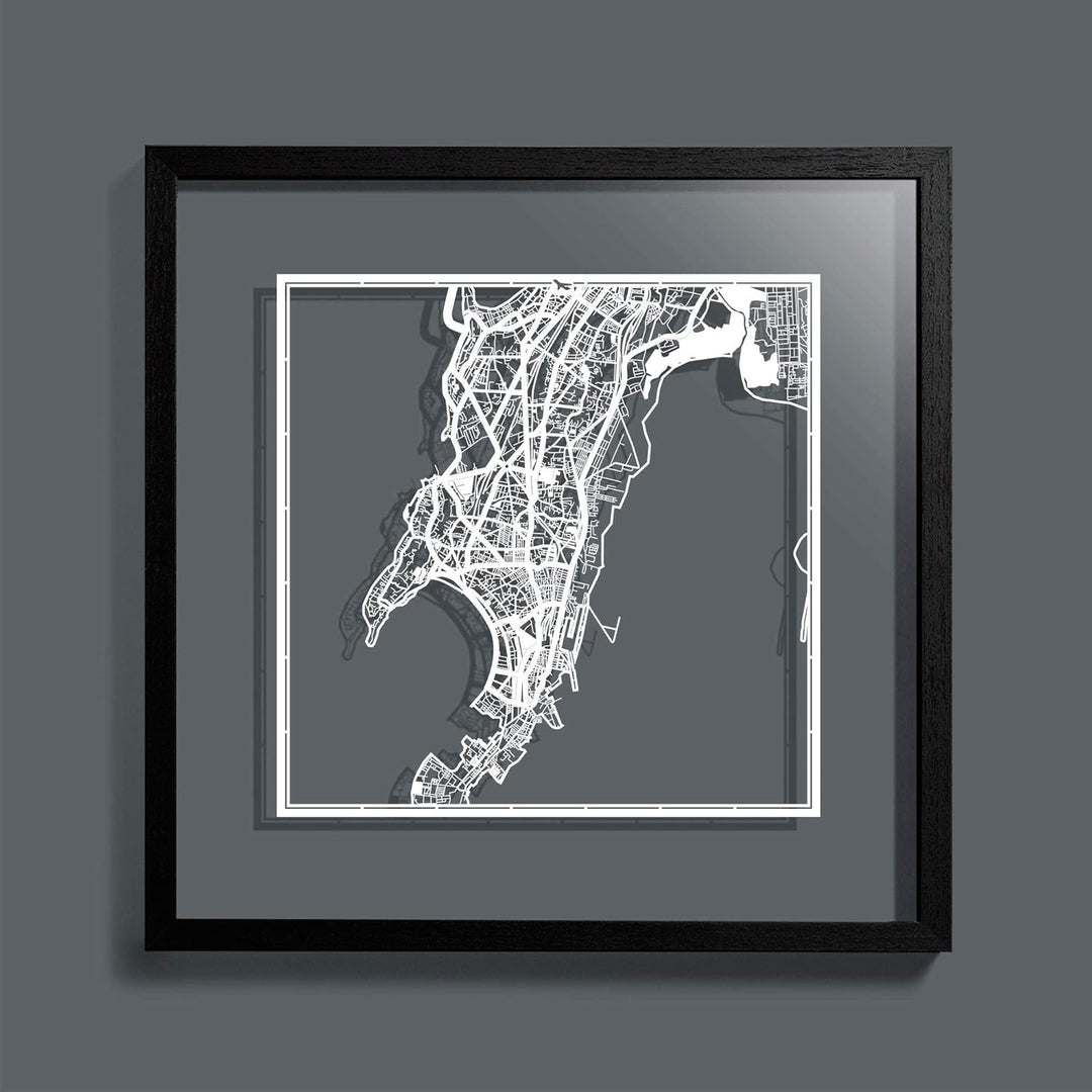 Mumbai Papierschnitt Karte Weiss 30x30 cm Papierkunst, Mumbai