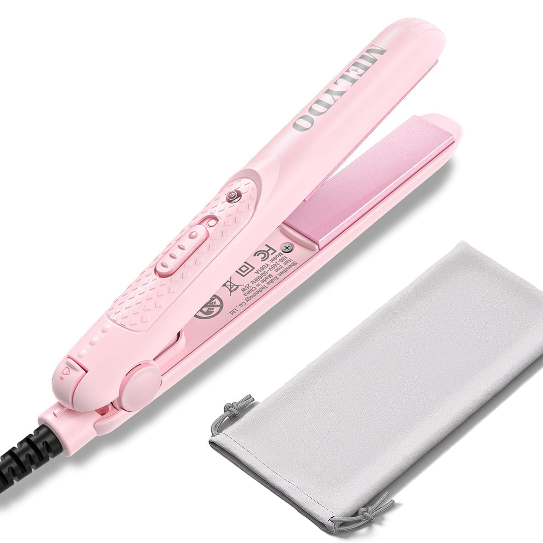 MELYDO Glätteisen Mini für kurzes Haar, Reise Glätteisen, Kleins Glätteisen, Haarglätter Mini 210 °C