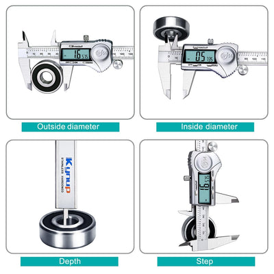 Kynup Digital Messschieber, Schieblehre Messwerkzeuge 150mm/6-Zoll Edelstahl IP54 Spritzwasserdicht