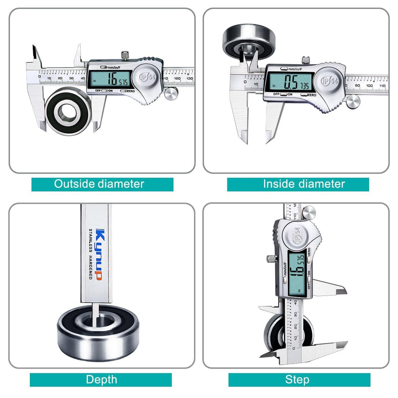 Kynup Digital Messschieber, Schieblehre Messwerkzeuge 150mm/6-Zoll Edelstahl IP54 Spritzwasserdicht