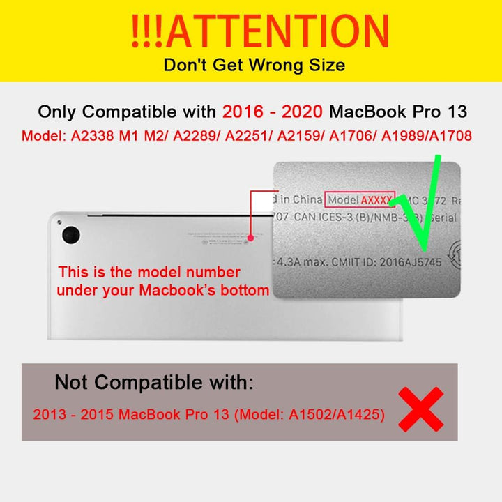 4 in 1 Hülle für MacBook Pro 13 Zoll M2 M1 A2338 A2251 A2289 A2159 A1989 A1706, 2022-2016 Freisetzun