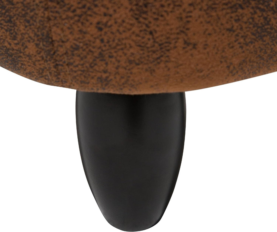 Fröhlicher Hippo-Hocker Lederoptik mit Deckel für Kinder hellbraun HIPPO