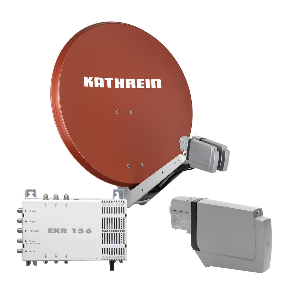 Kathrein CAS 80 Sat-Antenne Rotbraun (ro) multifeedfähig - 6 Teilnehmer 6 Teilnehmer Rotbraun, 6 Tei
