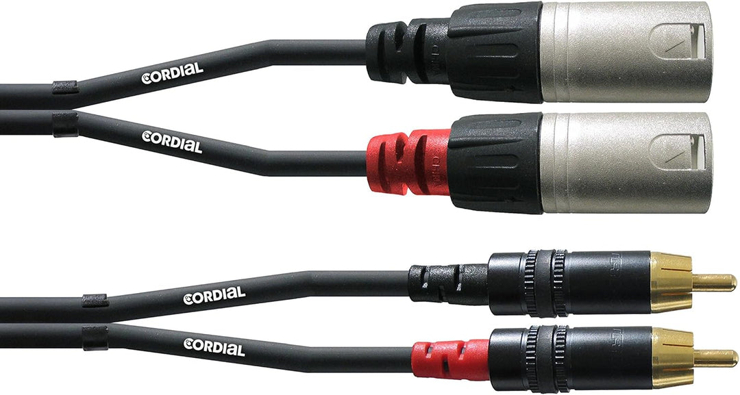 CORDIAL Kabel audio doppelt XLR male/Rca 3 m Kabel AUDIO Essentials RCA 3 M Single Noir, 3 M Single