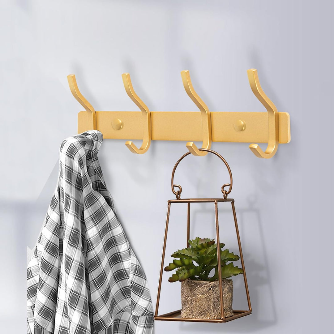 Garderobenhaken Edelstahl, Hakenleiste Kleiderhaken Wand mit 4 Haken, Garderobe Garderobenleiste Wan