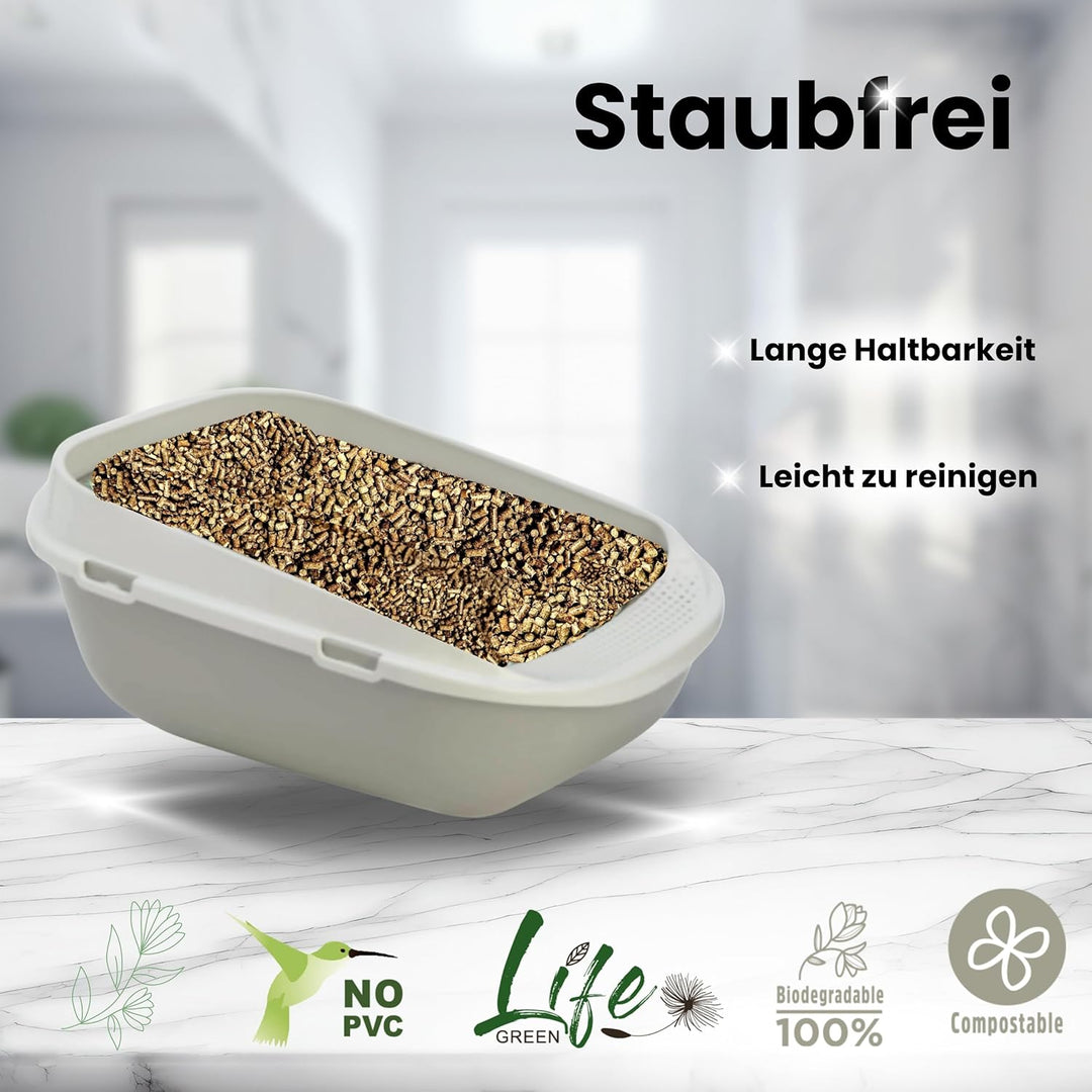 Naturalissima Katzenstreu, 16 kg, Zitrone, mit Erbsenfaser und Maisstärke, pflanzlich, biologisch ab
