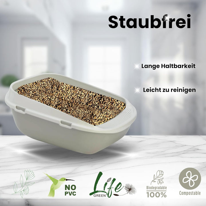 Naturalissima Katzenstreu, 16 kg, Zitrone, mit Erbsenfaser und Maisstärke, pflanzlich, biologisch ab