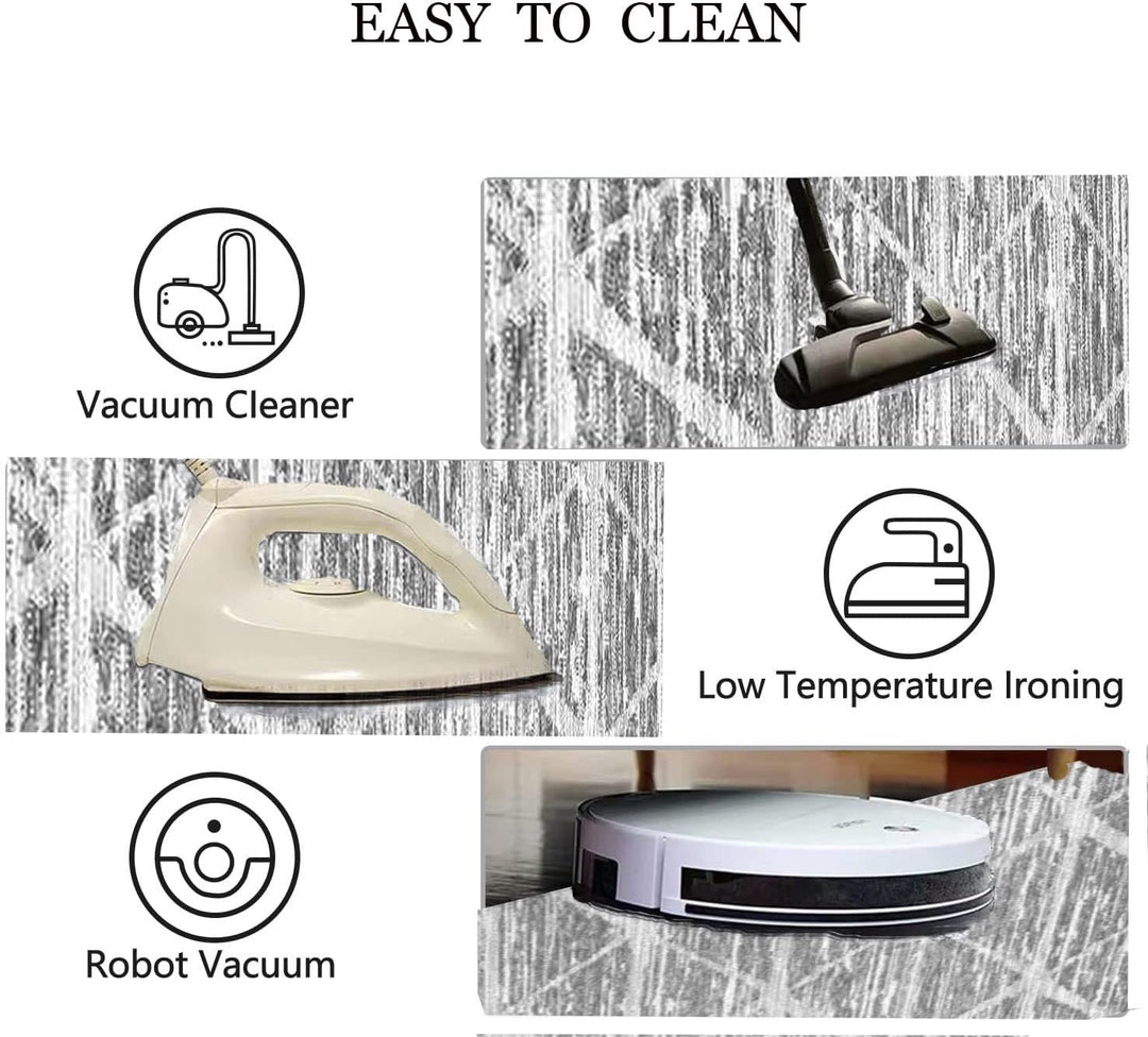 Tinyboy-hbq Teppichläufer für Flure rutschfest, Waschbar Läufer Flur Lange Weiche Kücheläufer Grau F