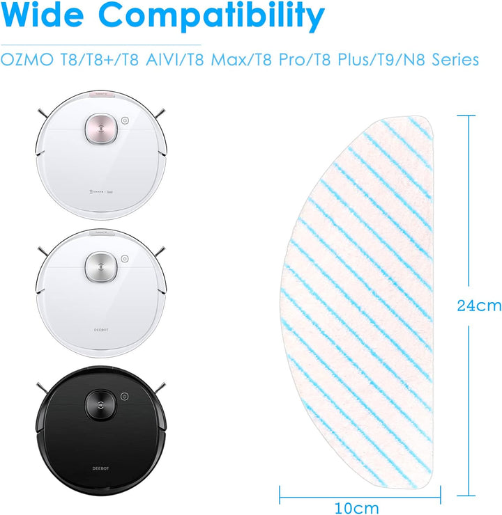 CHAIN PEAK (100 Stück) Einweg-Mikrofaser-Wischpads für ECOVACS DEEBOT OZMO T8/ T8+/ T8 AIVI/ T9/ T9