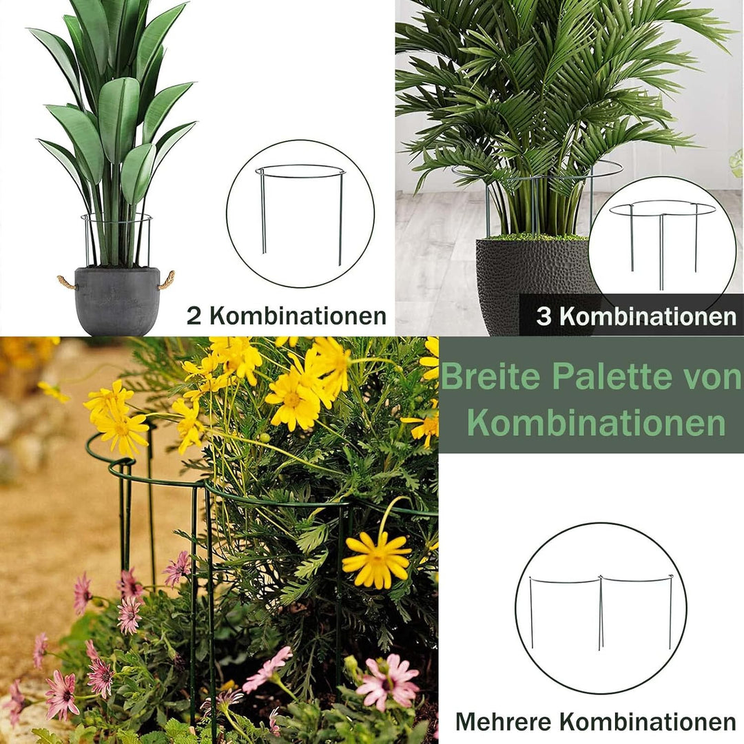 8 Stück pflanzenstütze, ASSUGO staudenhalter rund aus beschichtetem Stahl, Metall Garden Halbrund St