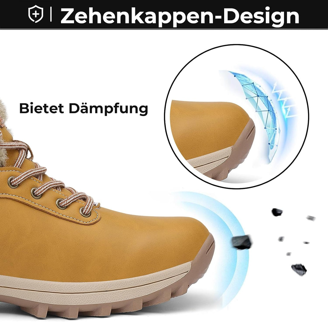 Mishansha Winterschuhe Damen Gefüttert Winterstiefel Herren Warm WinterBoots Gr.36-48 39 EU Gelb 40,
