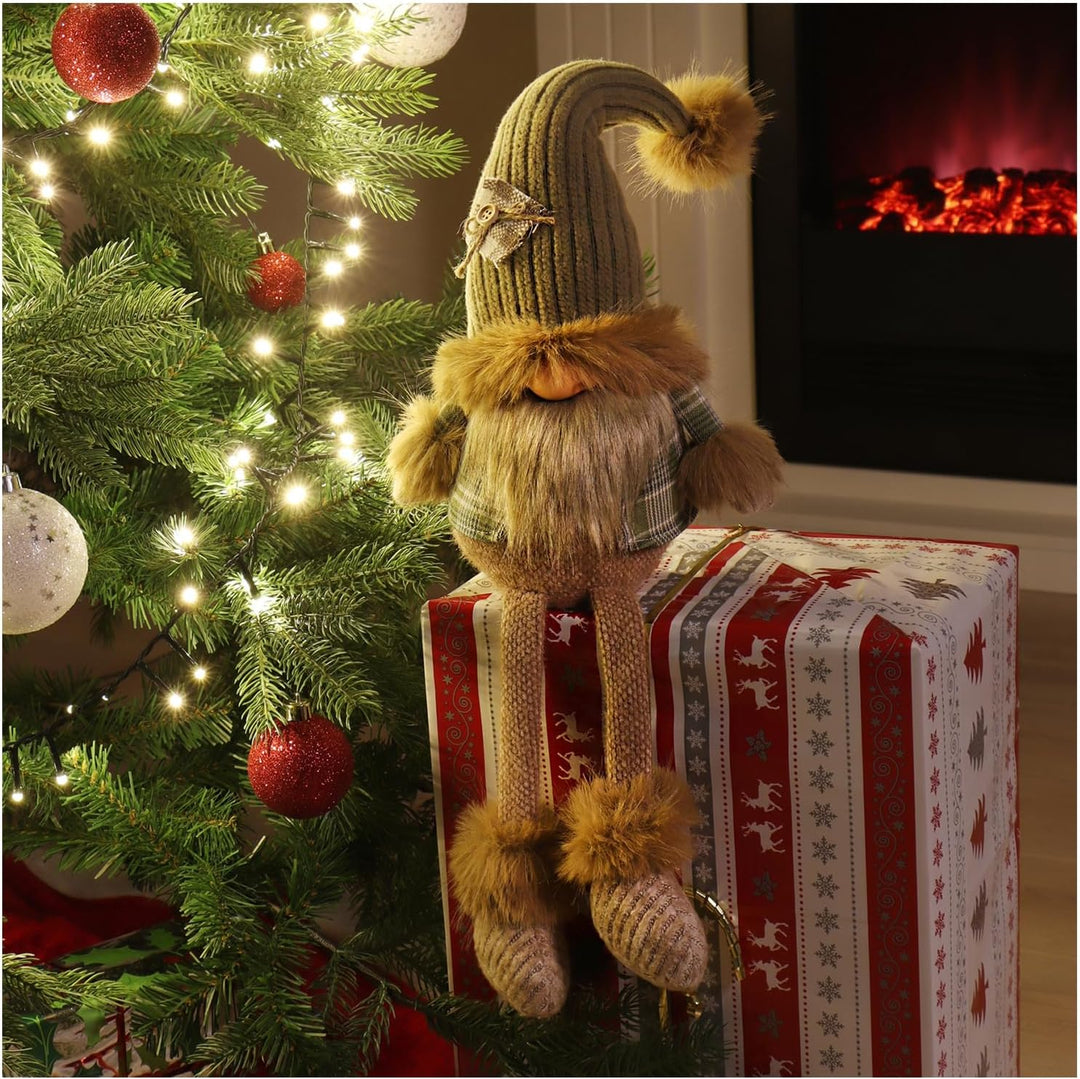 com-four® Premium Kantenhocker - grosse Wichtel in XXL für die Weihnachtsdeko, Handmade Gnom-Figur a