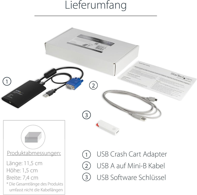 StarTech.com USB Crash Cart Adapter - Portables KVM Adapter - Laptop KVM Konsole für Headless Geräte