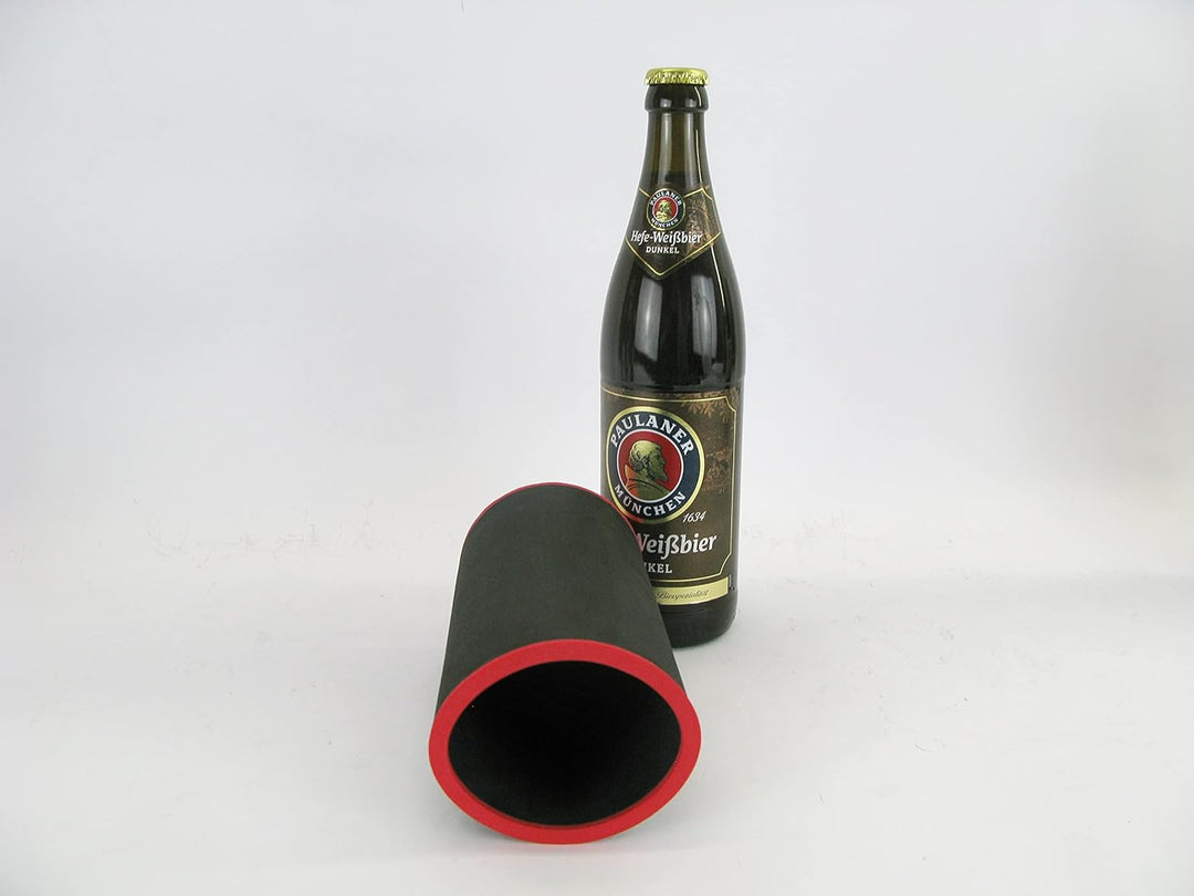 6X Schwarze Getränkekühler - Bierkühler - Flaschenkühler für 0,5L Bierflaschen aus bestem 5-6mm dick