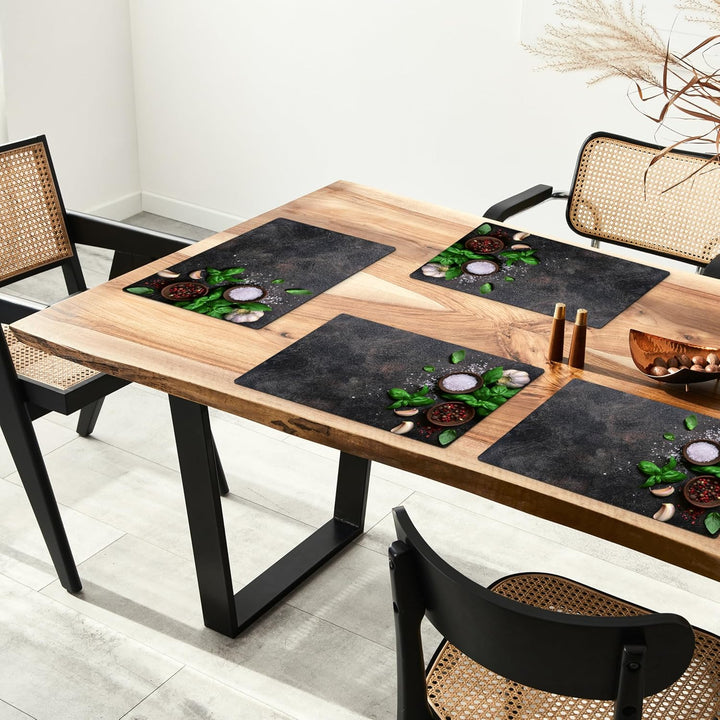 KitchenYeah© Platzsets Abwaschbar 6-Teilig 45x30 cm Tischsets Platzdeckchen rutschfeste Platzset Unt