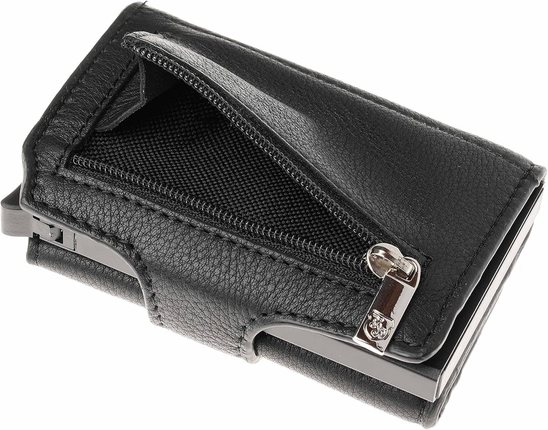 hodalump Kreditkartenetui mit RFID-Schutz aus Echt-Leder • Kompaktes Kreditkartenhalter für Damen un