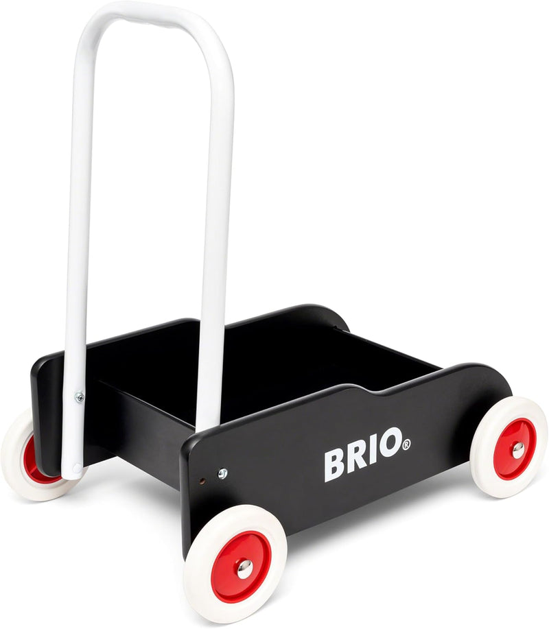 BRIO 31351 Lauflernwagen Schwarz - Der schwedische Klassiker für Kinder ab 9 Monaten - Verstellbarer