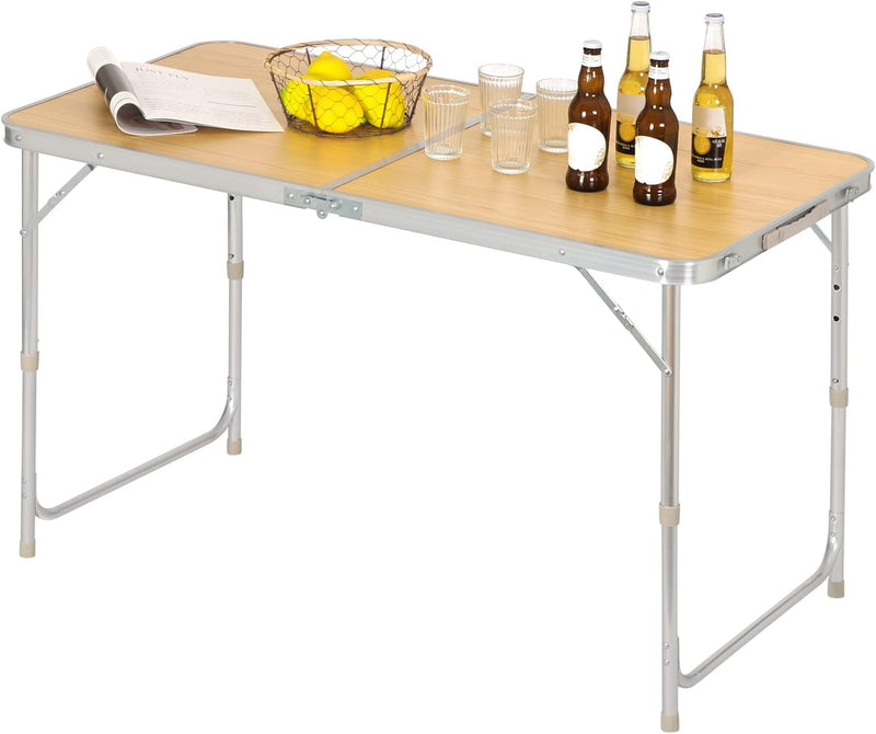 WOLTU Campingtisch Klapptisch Gartentisch Arbeitstisch Balkontisch höhenverstellbar Aluminium MDF He