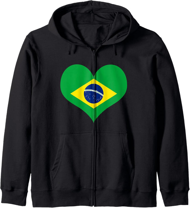 Brasilianische Flagge Liebesherzform Brasilien Flagge Kapuzenjacke