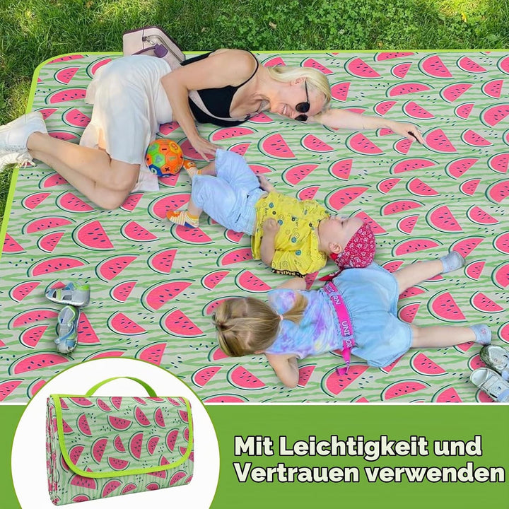 Ninonly Picknickdecke Wasserdicht Picknickdecke 200x200cm Tragbare Waschbar Extra Grosse Stranddecke