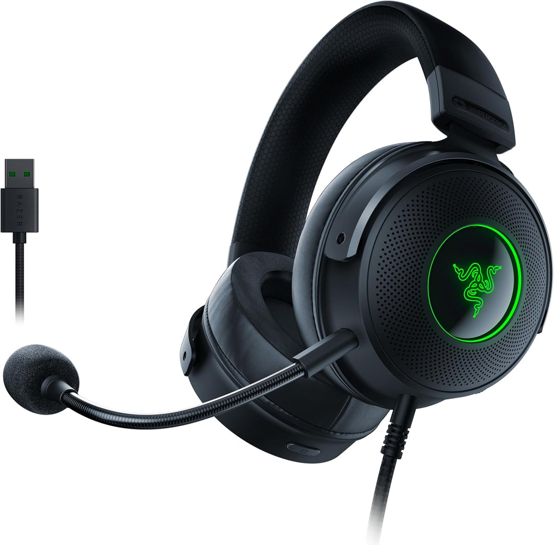 Razer Kraken V3 Hypersense - Kabelgebundenes USB-Gaming-Headset mit haptischer Technologie (TriForce