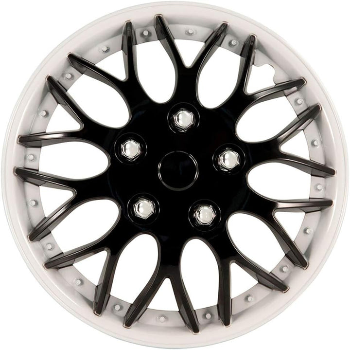 AUTO-STYLE Satz Radzierblenden Missouri 16-Zoll Schwarz/Weiss unrandet 16-inch Schwarz/Weiss Umrande