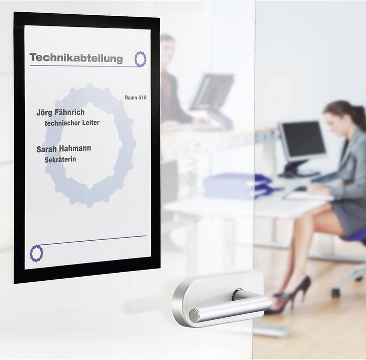 Durable Info-Rahmen Duraframe (A4, selbstklebend mit Magnetverschluss) 10 Stück, schwarz, 488201 A4