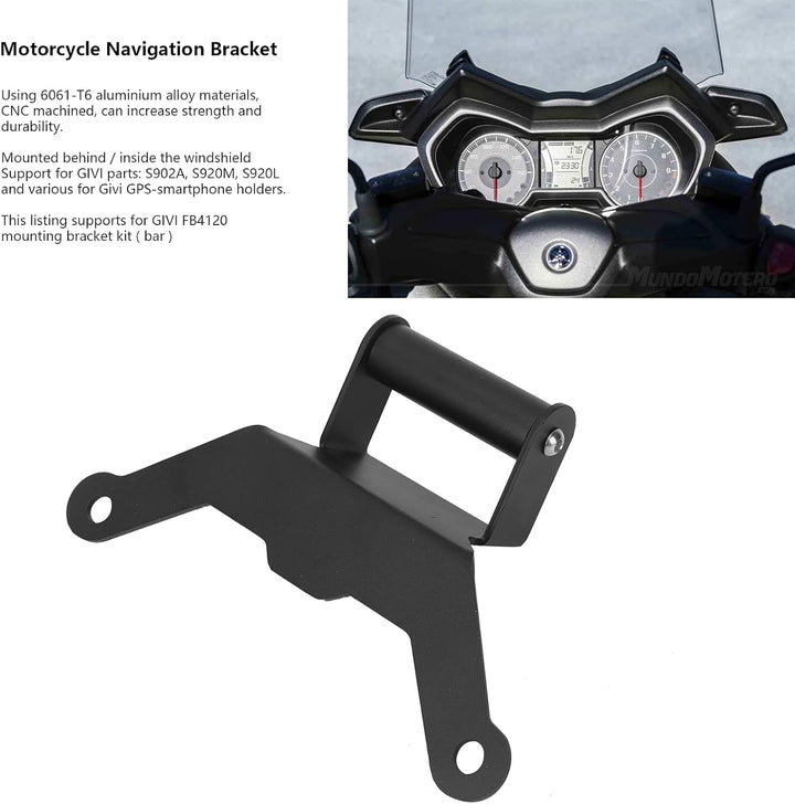 Motorrad-Navigationshalterung, Navigations Halterung,CNC-gefräst, präzise gefertigter Aluminiumersat