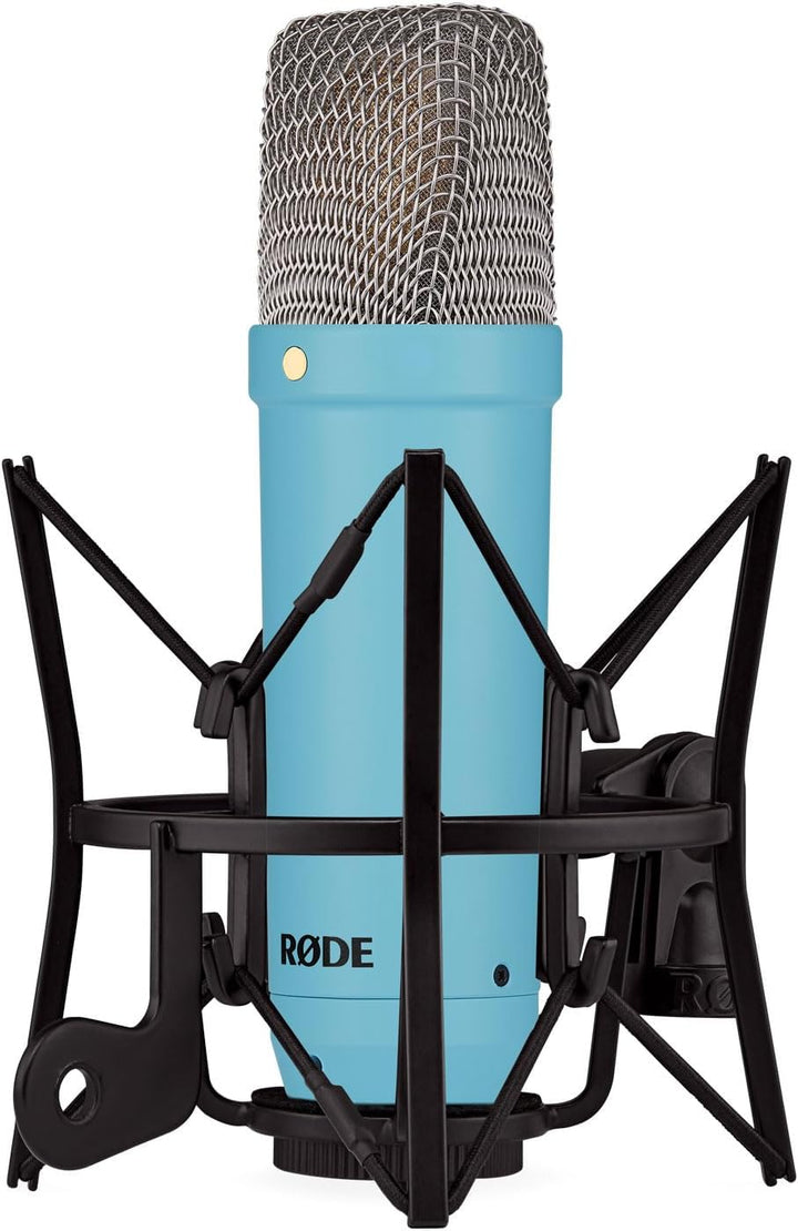 Rode NT1 Signature Blue Studio-Mikrofon Blau + keepdrum Mikrofonständer mit Mikrofonständer Blau, mi