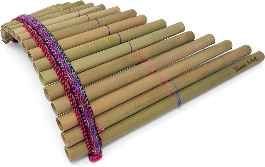 Panflöte - gebogen, 20 Röhrchen, Rondador – fair gehandelte Handarbeit aus Ecuador