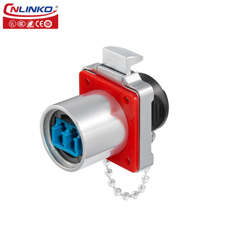 CNLINKO BD-24 Glasfaser wasserdichter stecker, LC Single Mode Dual Core, Panel Mount Receptacle Buch