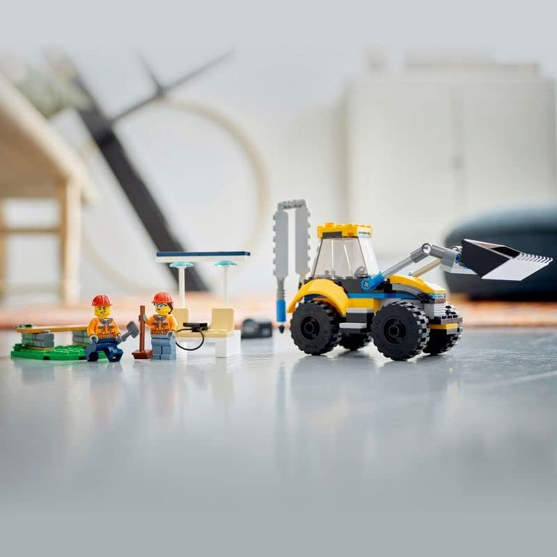 LEGO 60385 City Radlader Baufahrzeug, Bagger-Spielzeug für Kinder als Lernspielzeug mit Minifiguren,