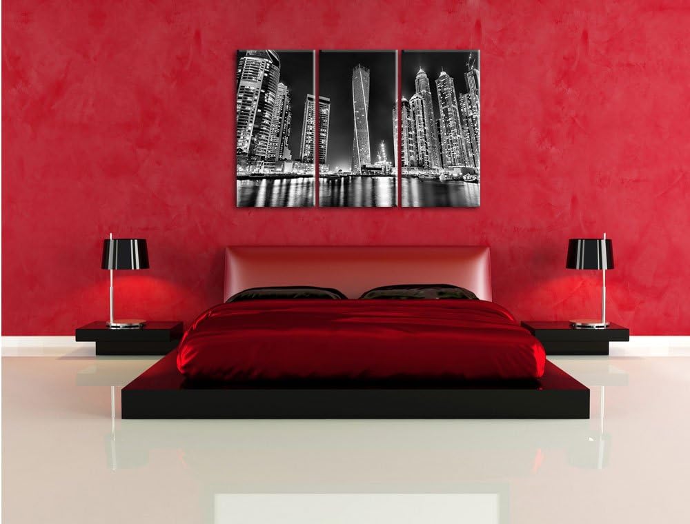 Pixxprint Dubai Burj al Arab als Leinwandbild | Grösse: 3 Teilig (120x80) | Wandbild| Kunstdruck | f