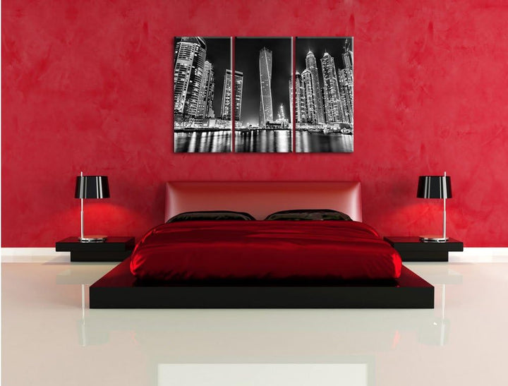 Pixxprint Dubai Burj al Arab als Leinwandbild | Grösse: 3 Teilig (120x80) | Wandbild| Kunstdruck | f