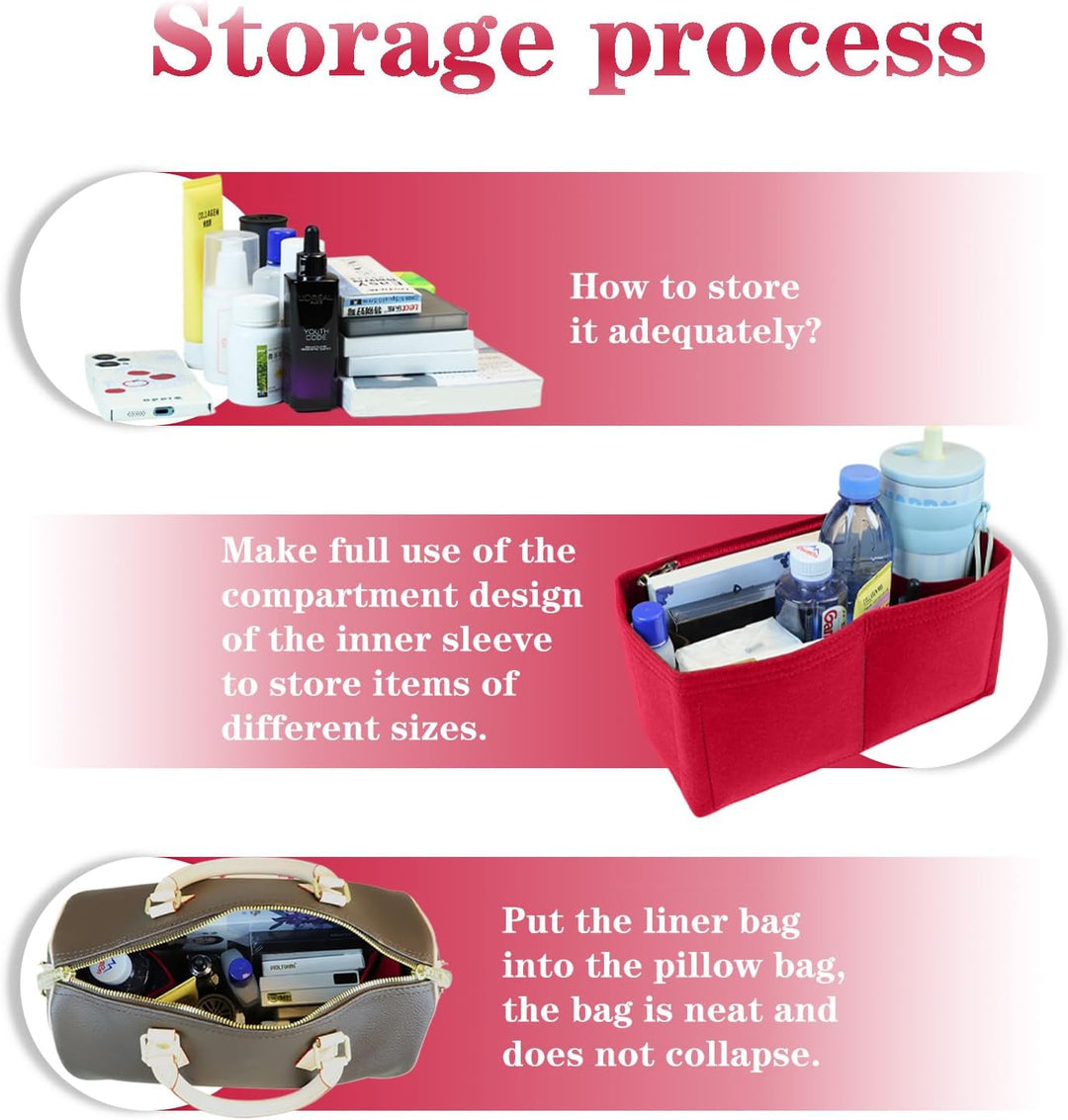 Lckaey Geldbörseneinsätze für Speedy 35 Organizer-Einsatz, für Monogramm-Tasche, Handtaschen-Schutze