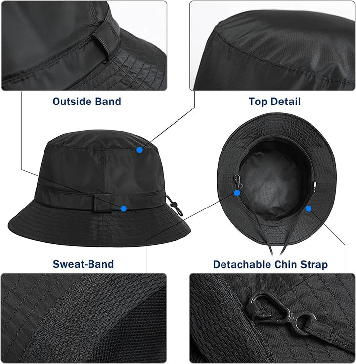 Comhats Regenhut Unisex für Damen Herren Wasserdichter Bucket hat Faltbar Eimerhut Strand Surfen Ang