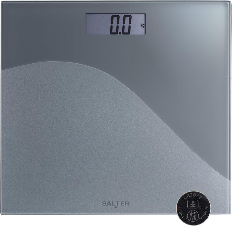 Salter SA00287WVFEU12 Wave Electronic Badwaage - Frosted Glas, 180kg Kapazität, strukturierte Plattf