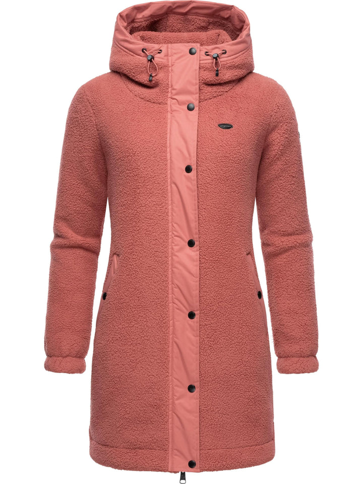 Ragwear Damen Fleecejacke Kurze Teddyfleece-Jacke warm mit Kapuze Cousy XS-6XL M Old Pink24, M Old P