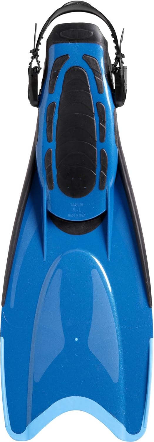 Cressi Palau Saf Fins Einstellbare Kurze Flossen zum Schwimmen und Schnorcheln Blau/Azurblau Lange F