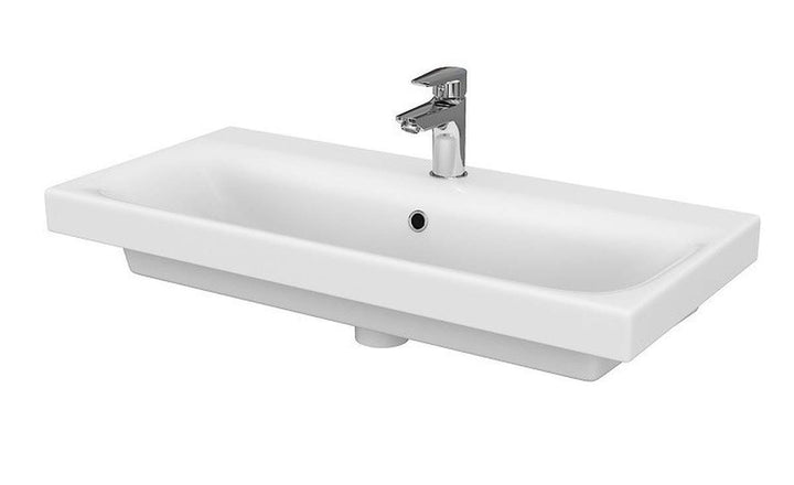 VBChome Moduo- Kollektion Moduo 80cm x 45cm Waschtisch für Unterschrank Einbau Waschbecken mit Überl