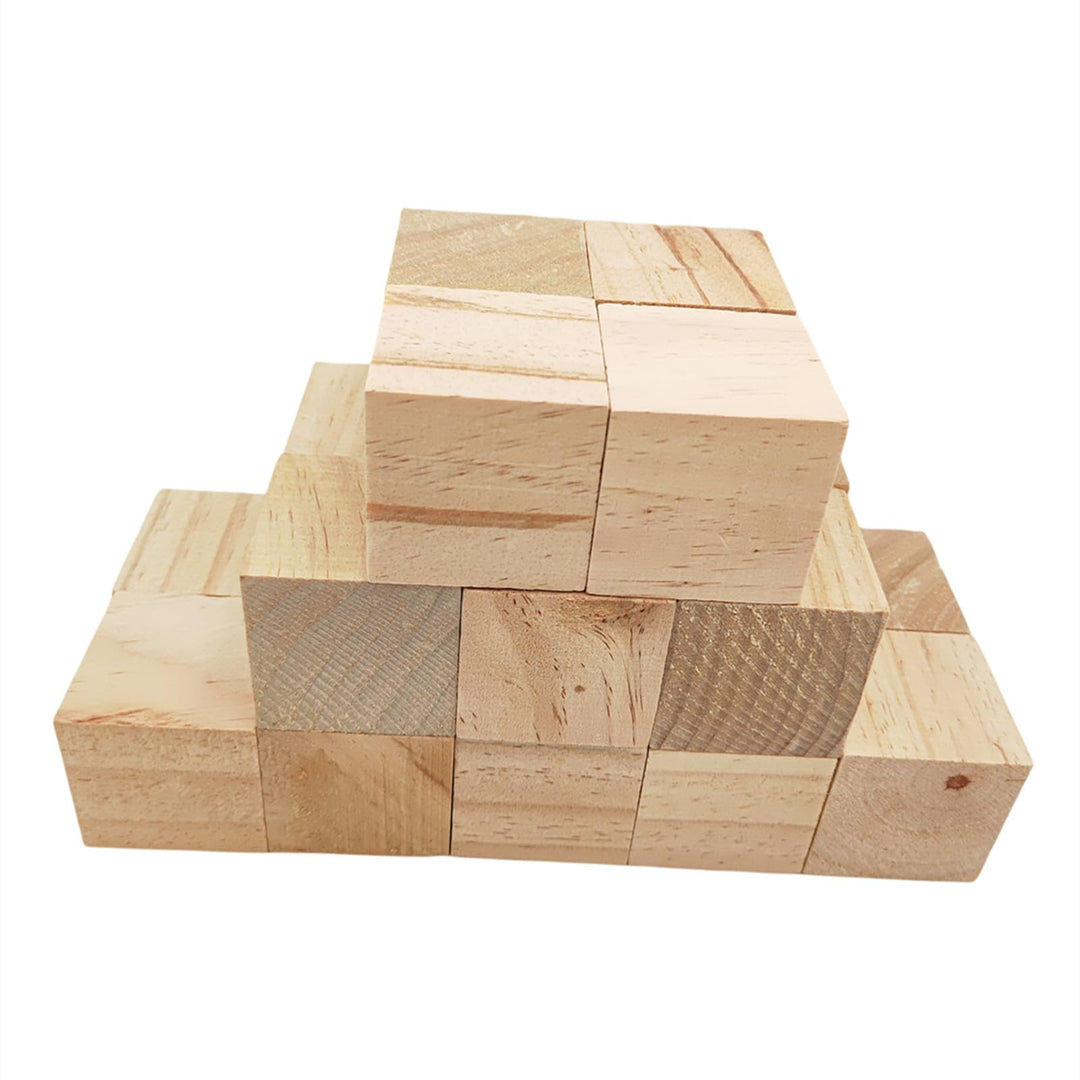 Holzwürfel, 4,5 cm, 20 Stück, unlackierte quadratische Holzblöcke, natürliche Holzblöcke für Handwer