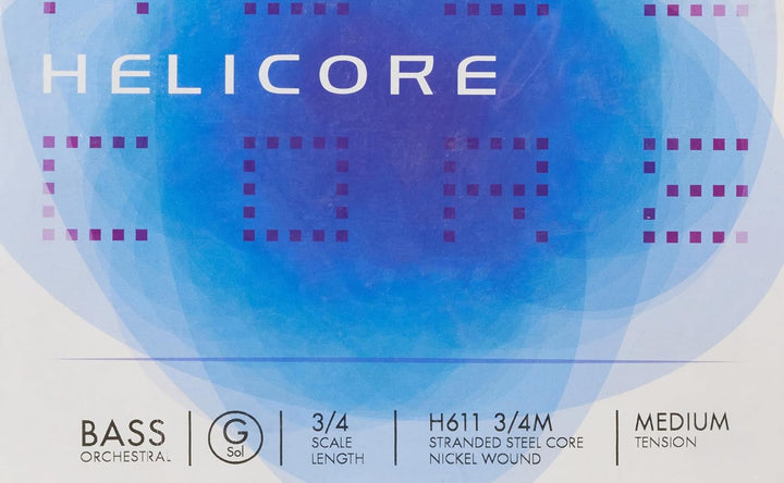 D'Addario H611-3/4M Helicore Kontrabass Einzelsaite 'G' Nickel umsponnen 3/4 Medium Medium G String,
