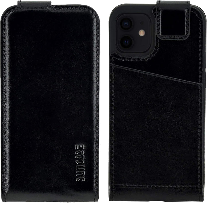 Suncase Original Flip-Style (Ultra-Slim) kompatibel mit iPhone 12 Mini (5.4") Hülle Ledertasche Tasc