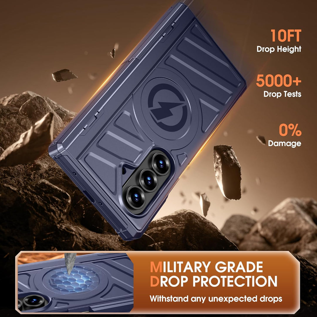 spoovcto für Samsung Galaxy Z Fold 7 Hülle: Dualer Ständer Horizontal/Vertikal, Militärstandard Scha