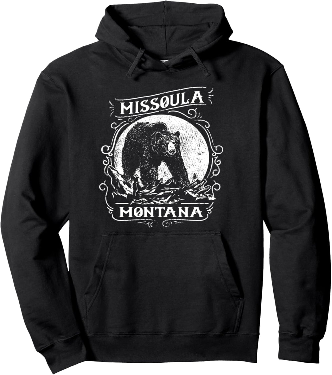 Vintage Montana State Grizzlybär Retro Missoula Montana Pullover Hoodie