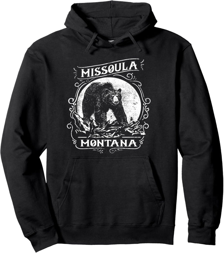 Vintage Montana State Grizzlybär Retro Missoula Montana Pullover Hoodie
